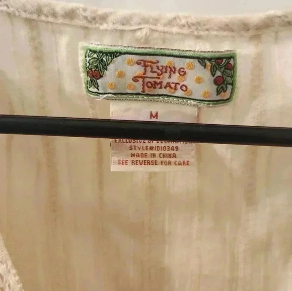 Flying Tomato Dress Tan Brown Size M Boho Long Sleeves V Neck #V505 - Picture 2 of 5